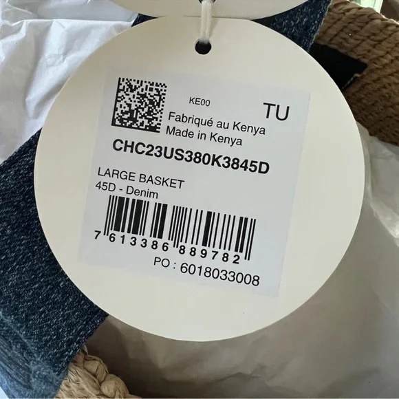 Chloe Tan and Blue Tote Bag Denim Accents Rare sold out - Picture 4 of 7